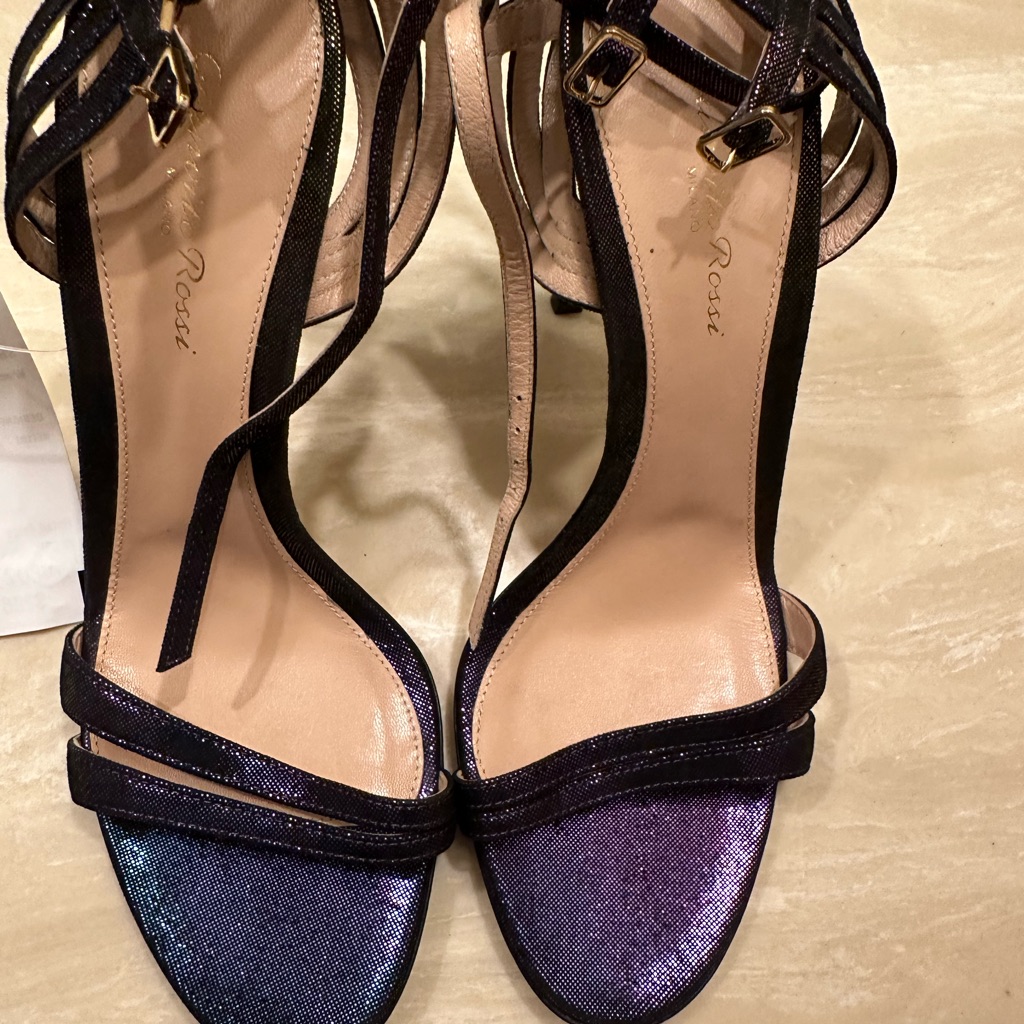 Brand New Gianvito Rossi Purple Iridescent Shoes 39 9